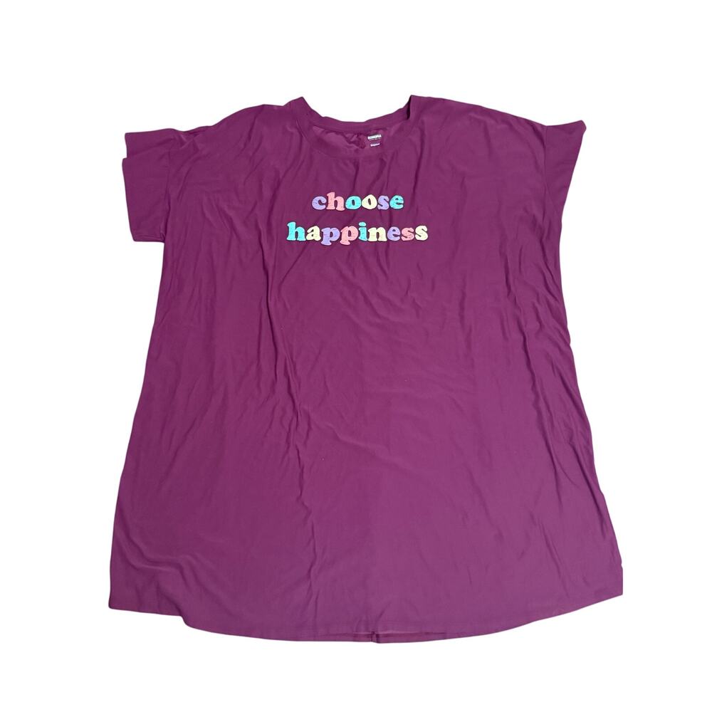 Sonoma Sleepwear Sleepshirt Nightgown Comfort Womens Choose Happiness Plus 3X